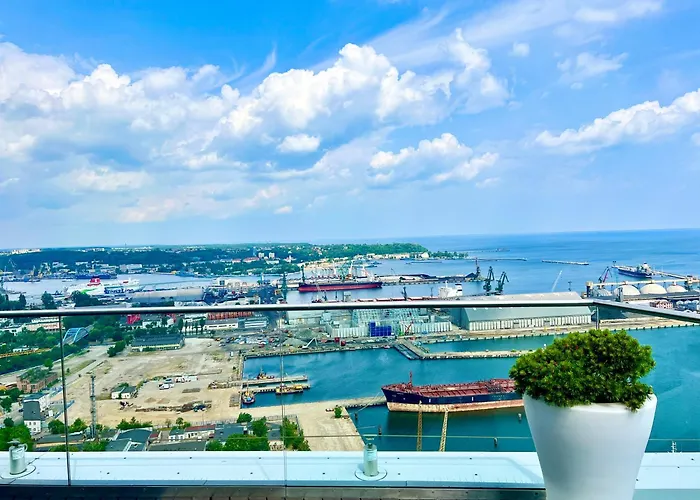 Sea Towers Penthouse 28-29 Two-floors Sea View Panoramic Terrace 110m2 !!! Jacuzzi Apartamento Gdynia